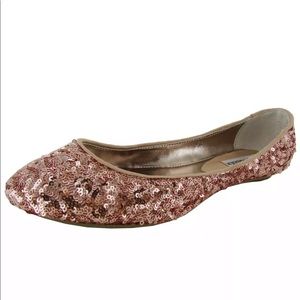 Steve Madden Rose Gold Sparkly Ballet Flats